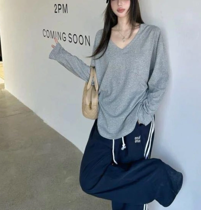 米古古13C # 3521#新 宽松慵懒松弛感V领上衣（衣长65）