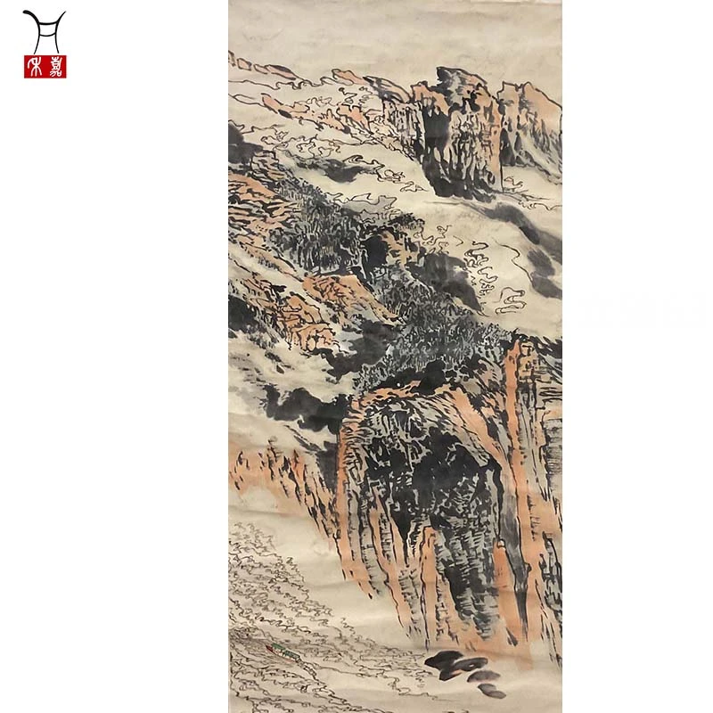 D1055山水立轴63x134/7.6平尺