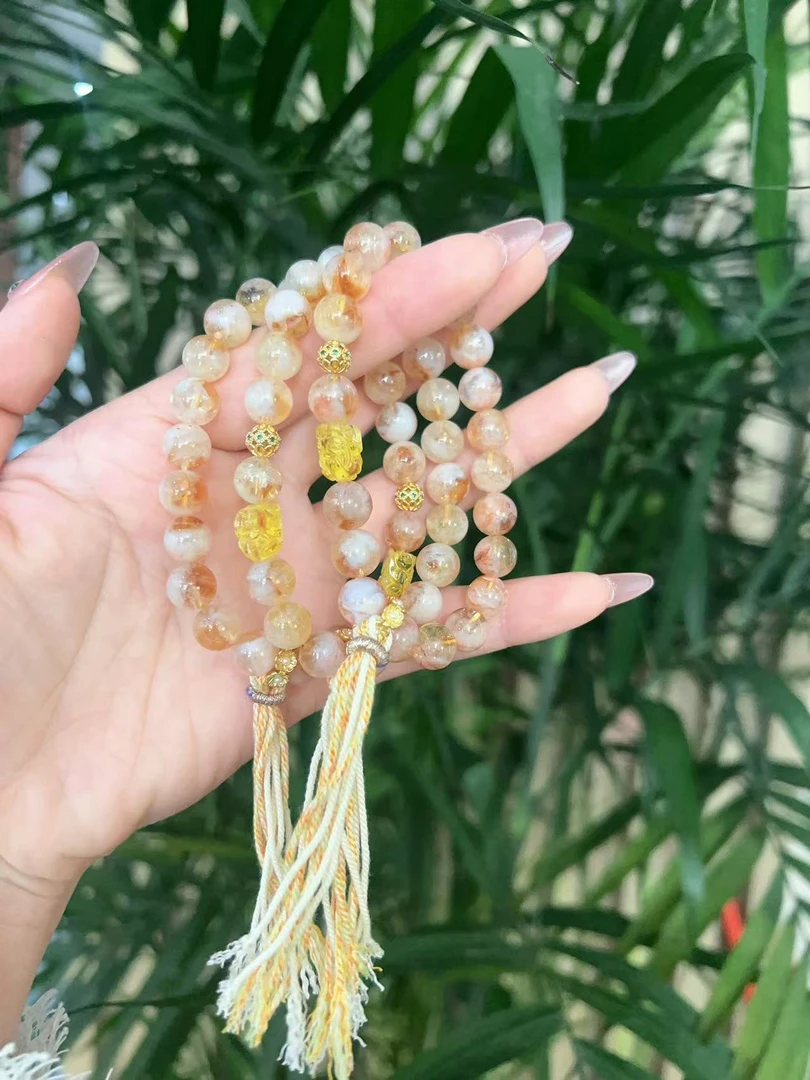 2409251615 WWX 黄水晶圆珠手链059（多样性发其一）