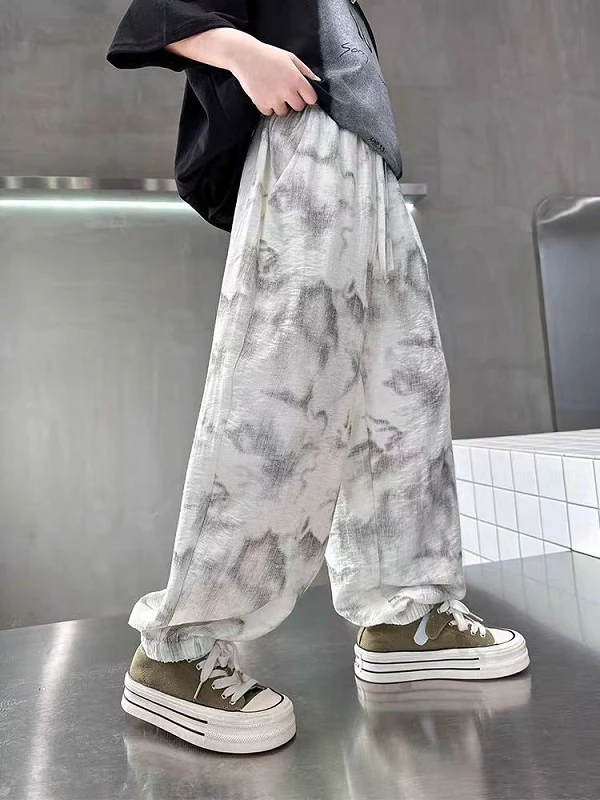 502344 童装男童速干长裤 2025春季儿童速干冰丝弹力休闲夏长裤子