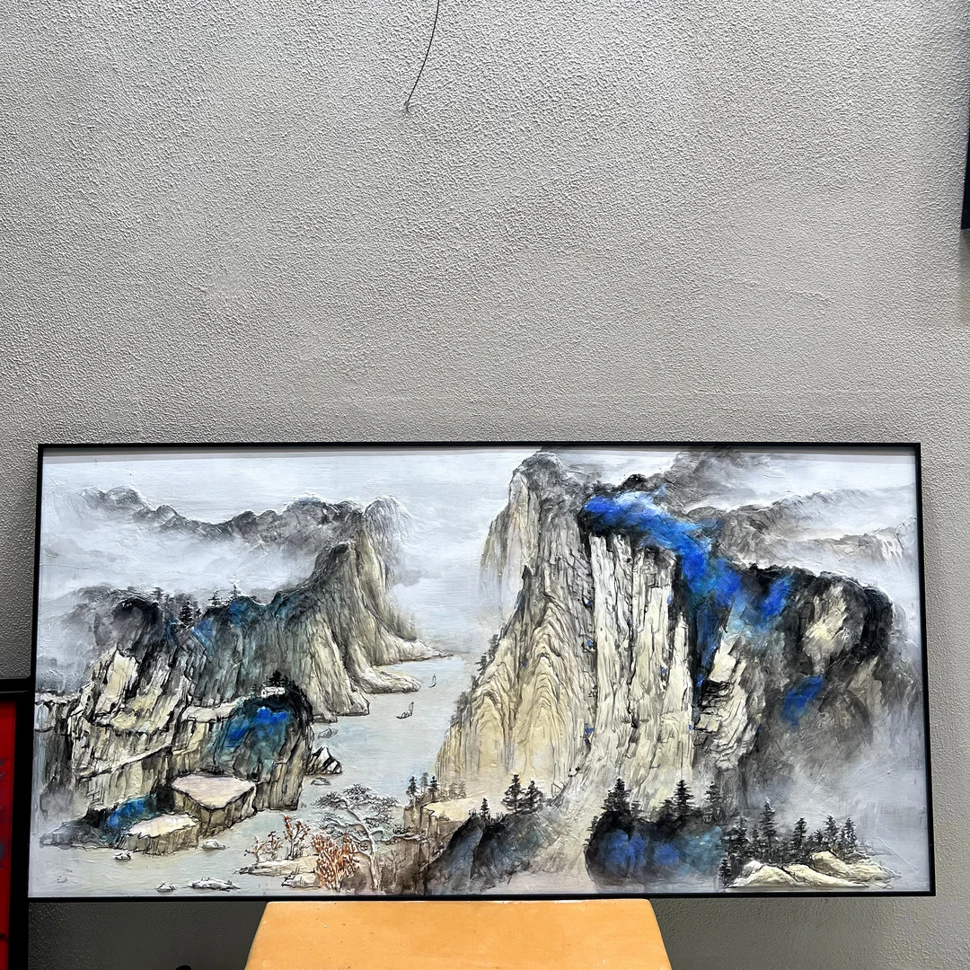 立体浮雕装饰紫气东来挂画