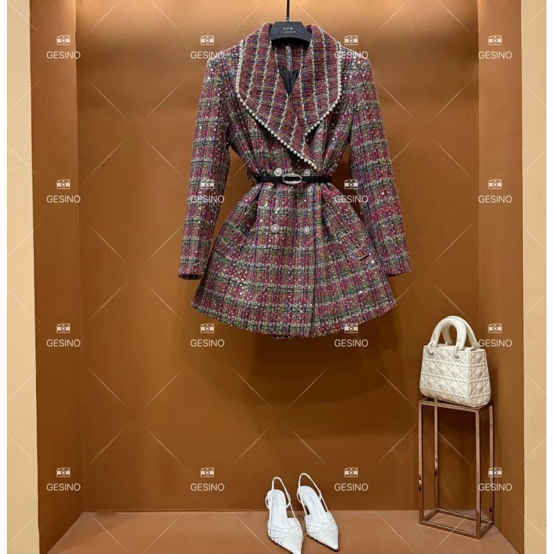 【闵闵】秋冬气质小香风时尚设计师中长款外套轻奢女士QD-2025062