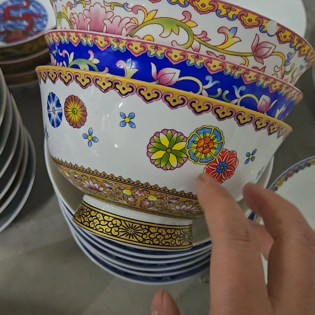 碗微瑕珐琅彩6寸3个面碗666666