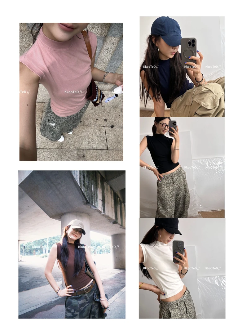 KkK【高智姐感】经典简约正肩高弹修身纯色背心