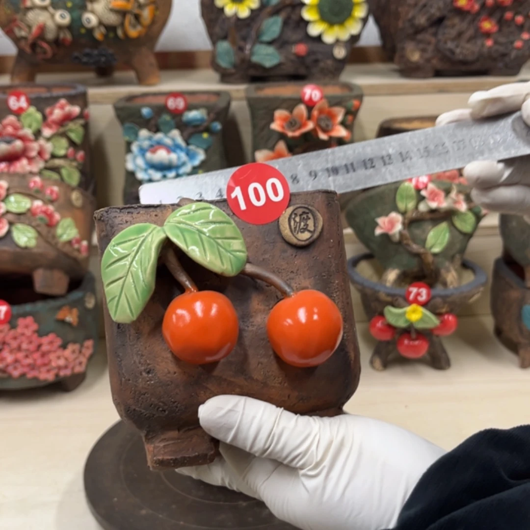 【闪购商品】紫砂花盆100号内口9×9脚高11