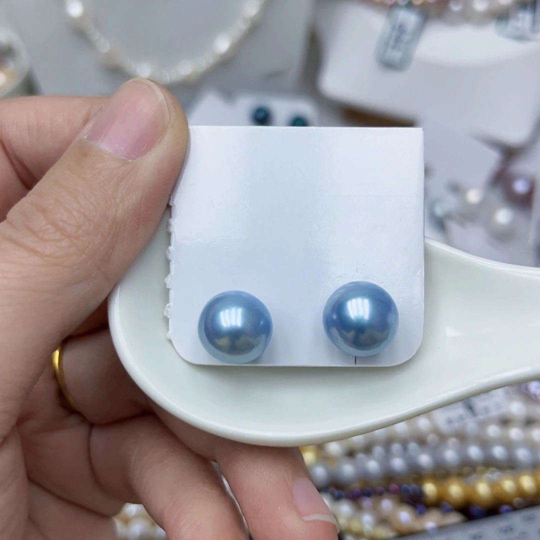 淡水珍珠耳饰银S925镶嵌