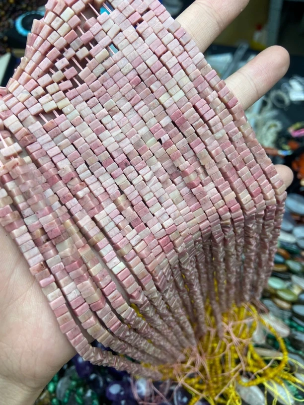 天然红木纹碎银子隔片2×4.5mm半成品散珠DIY蔷薇辉红纹