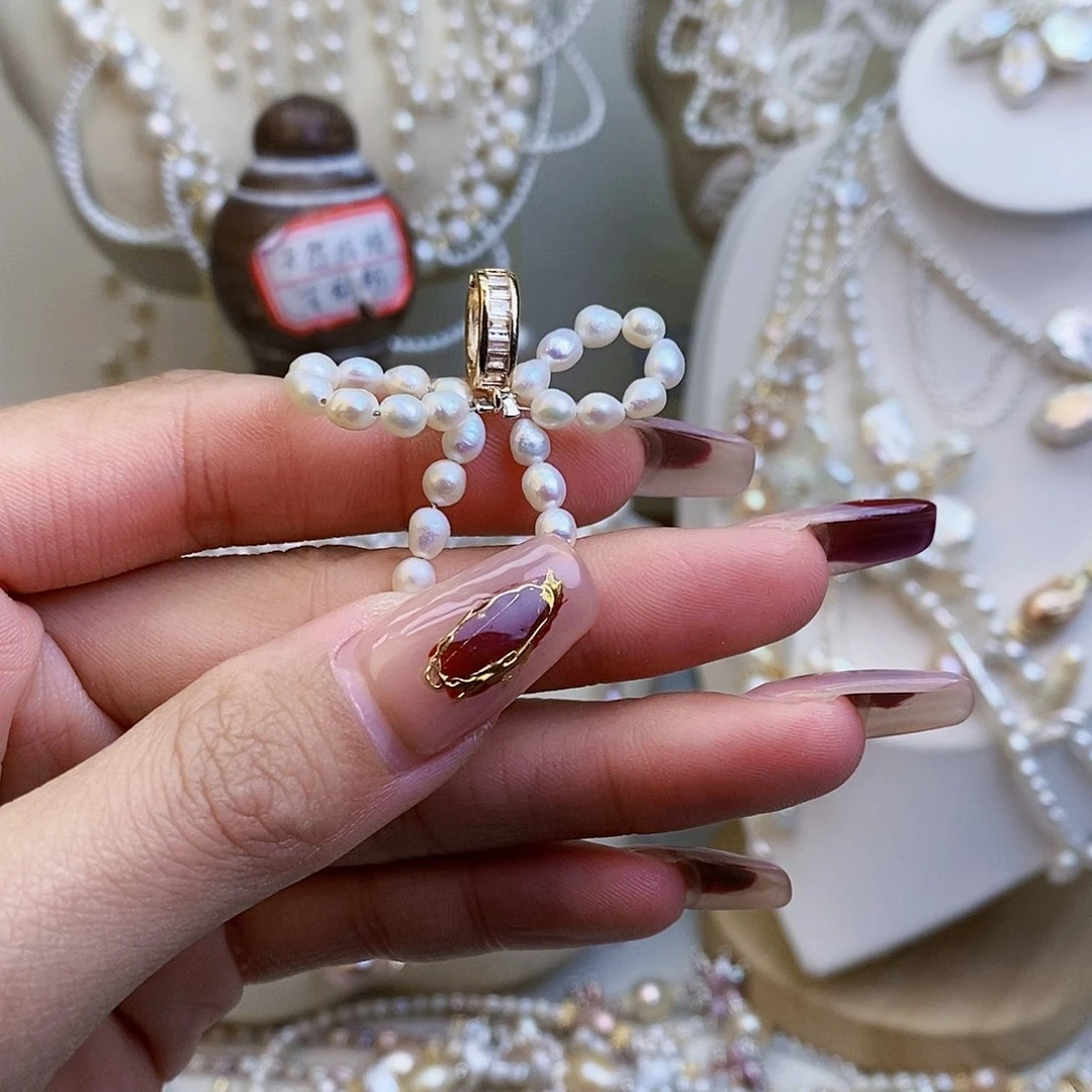 淡水珍珠颈饰银S925镶嵌