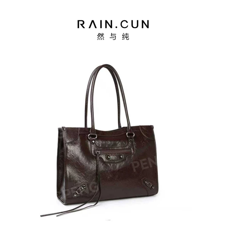 RAIN.CUN BF-66675-咖啡色轻奢女士时尚潮流通勤腋下斜挎包