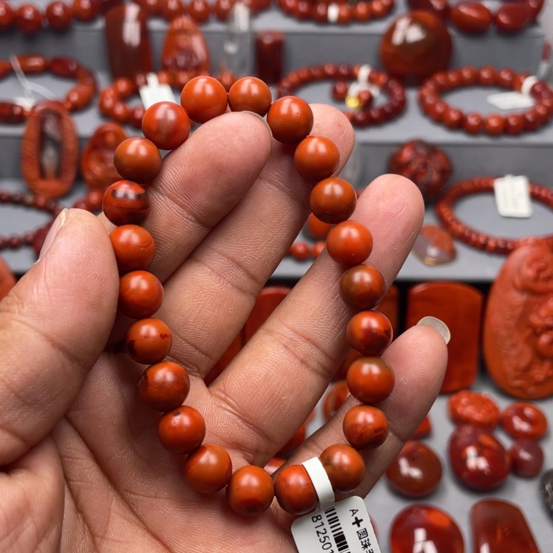 南红玛瑙未镶嵌珠宝奇石单圈9