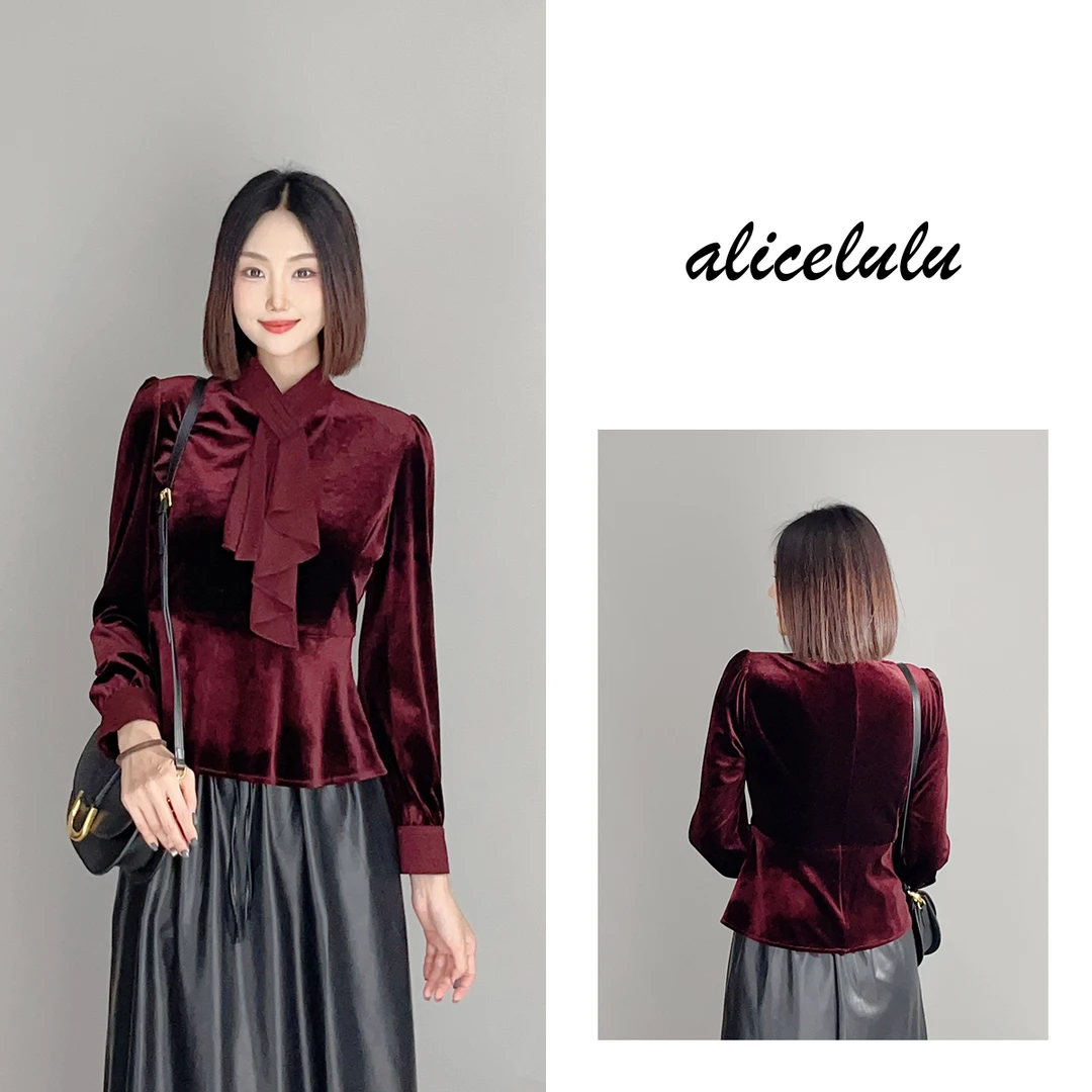 1ALICE “华尔兹”衬衫 优雅花边 华美丝绒 S2140456E