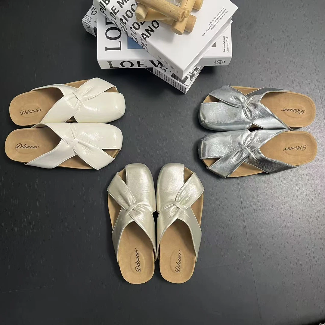 3cm新款2025法式方头平跟一字型半拖穆勒拖春夏仙女风包头包头拖