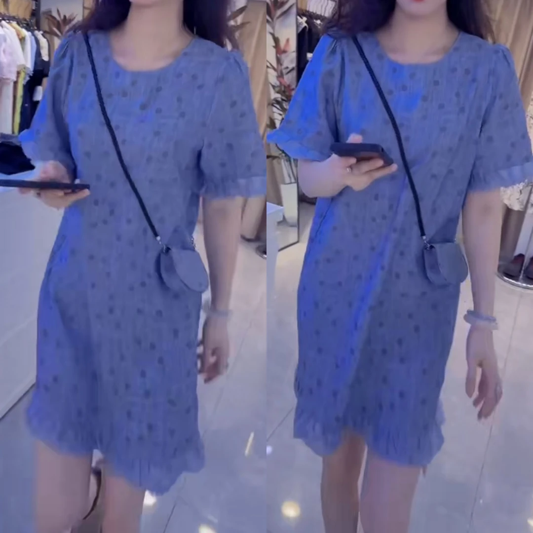 2025夏季新款时尚修身显瘦款女气质网红洋气连衣裙百搭款G6254