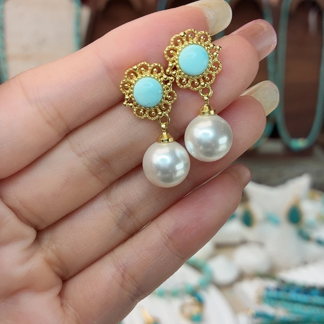 绿松石合金耳饰耳钉