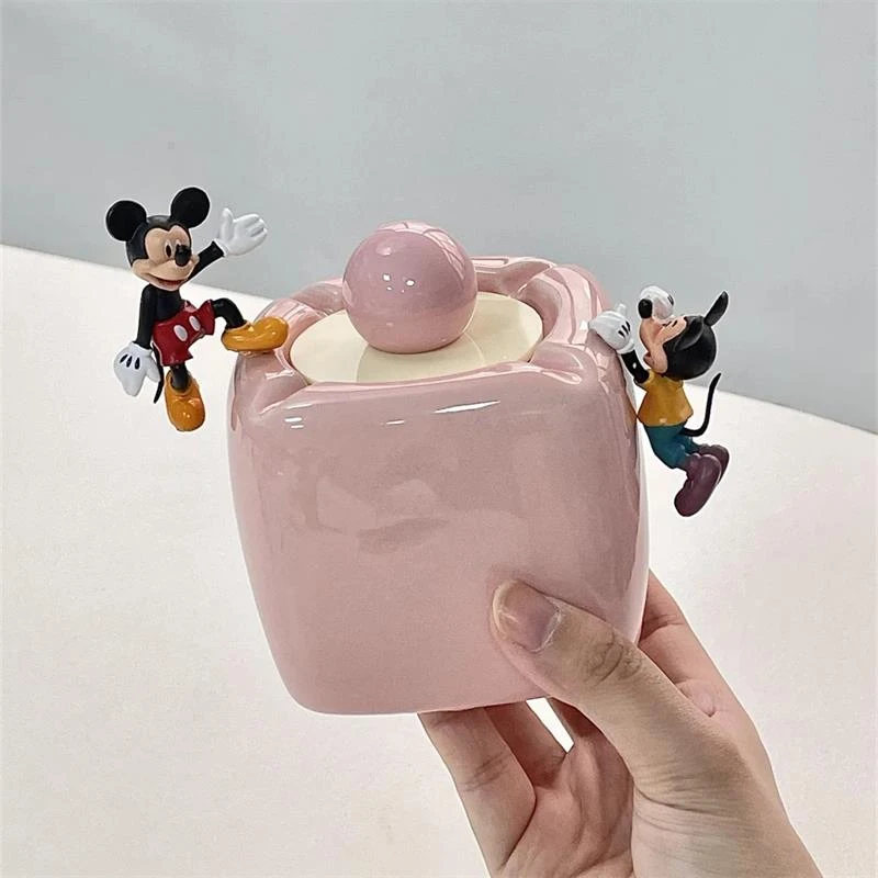 烟灰缸家用客厅带盖防灰飞可爱陶瓷摆件