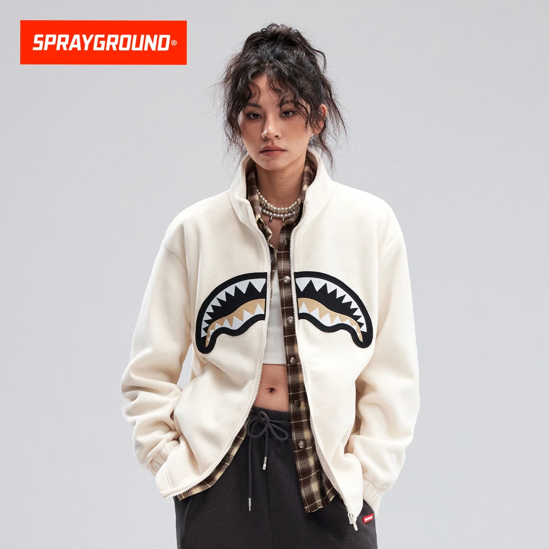 SPRAYGROUND鲨鱼嘴夹克宽松秋冬美式休闲潮流立领时尚HD WE141102