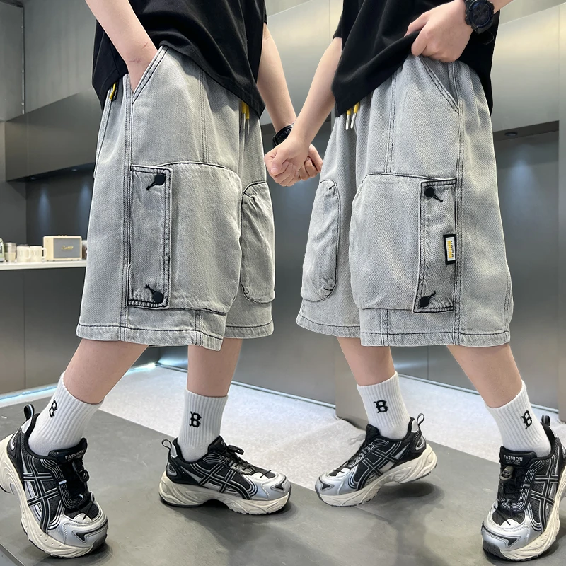 男童牛仔裤短裤夏款2025新款中大儿童夏装裤子男孩休闲五分中裤潮