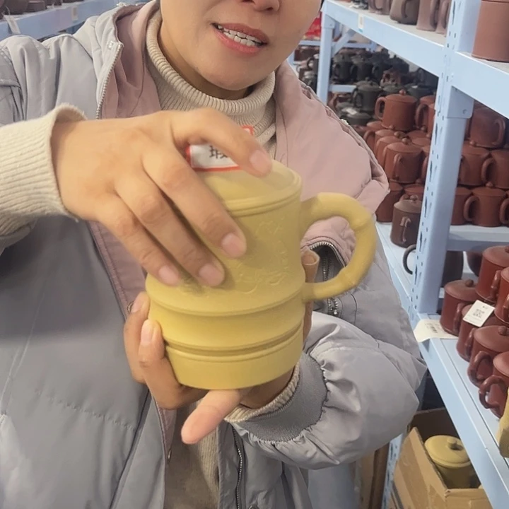 紫砂茶杯段泥五件套微瑕