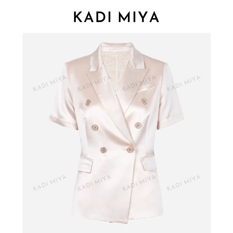 KADIMIYA轻熟御姐风高级感醋酸短袖西装外套女士通勤百搭气质收腰