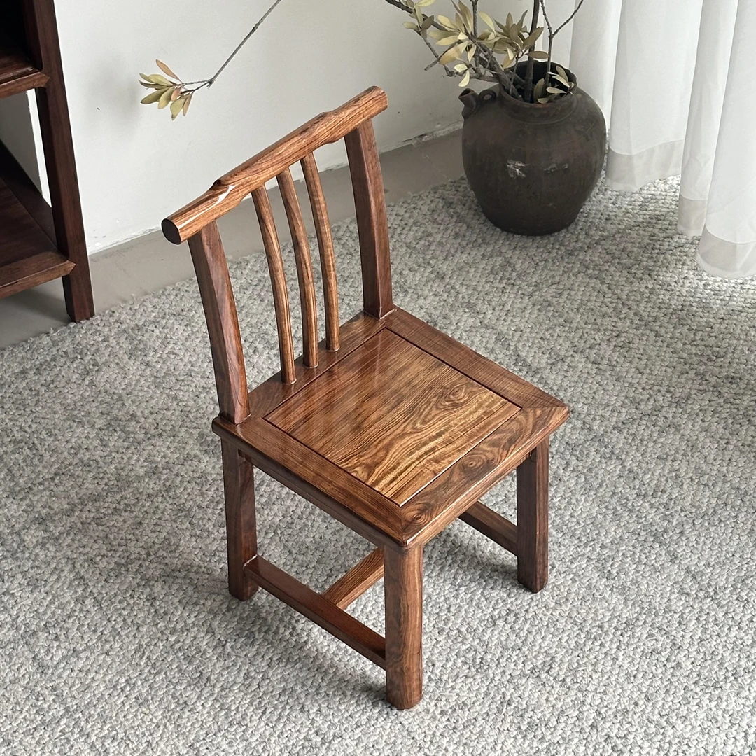 非洲檀香原木小靠背椅子靠背凳梳条椅乘凉椅椅子小椅子椅子靠背椅