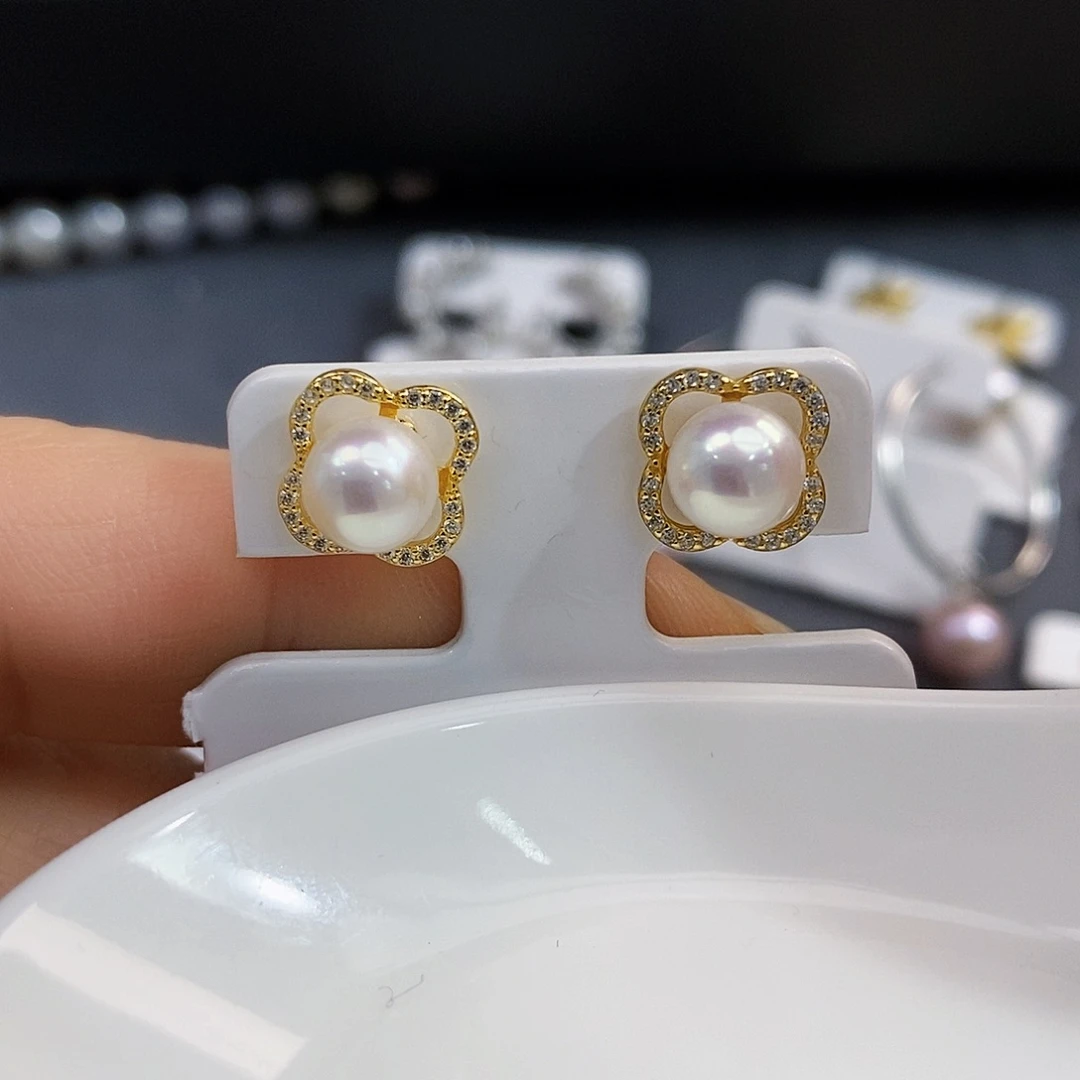 银S925镶嵌特价秒库存淡水极光炫彩淡水珍珠金*