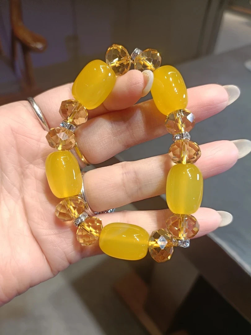 【翠品轩珠宝】天然蜜蜡手串素款 送闺蜜 情侣首选 单圈手串