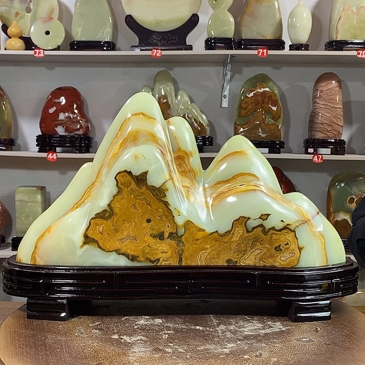 石材天然靠山摆件