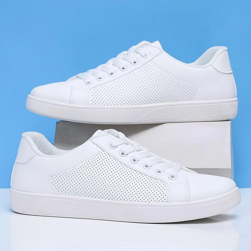 夏季打孔透气百搭网眼小白鞋男韩版潮流纯白韩版透气男士秋季板鞋
