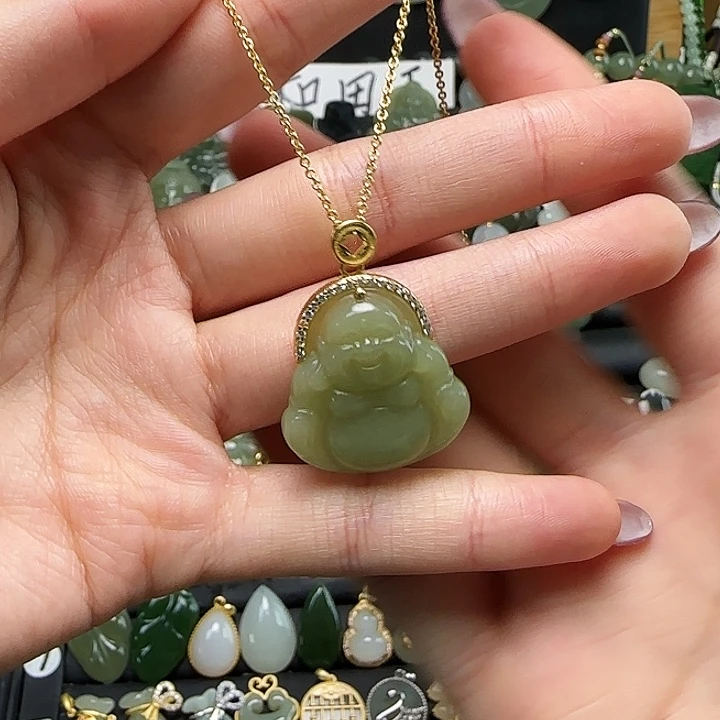 颈饰未镶嵌和田玉送链子送绳