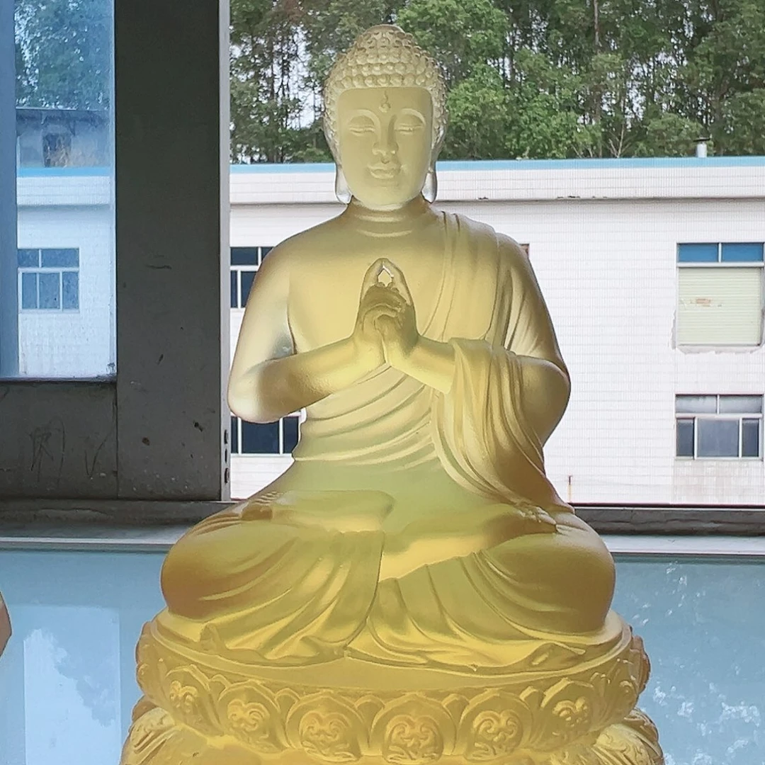 【闪购商品】手工艺品琉璃?***果大日如来 18cm
