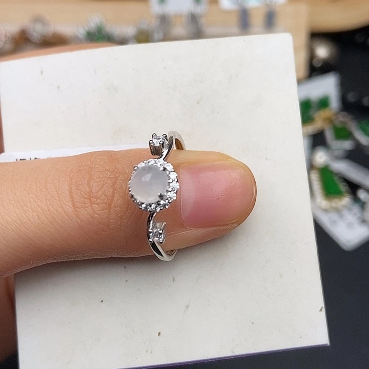 翡翠银S925镶嵌戒指