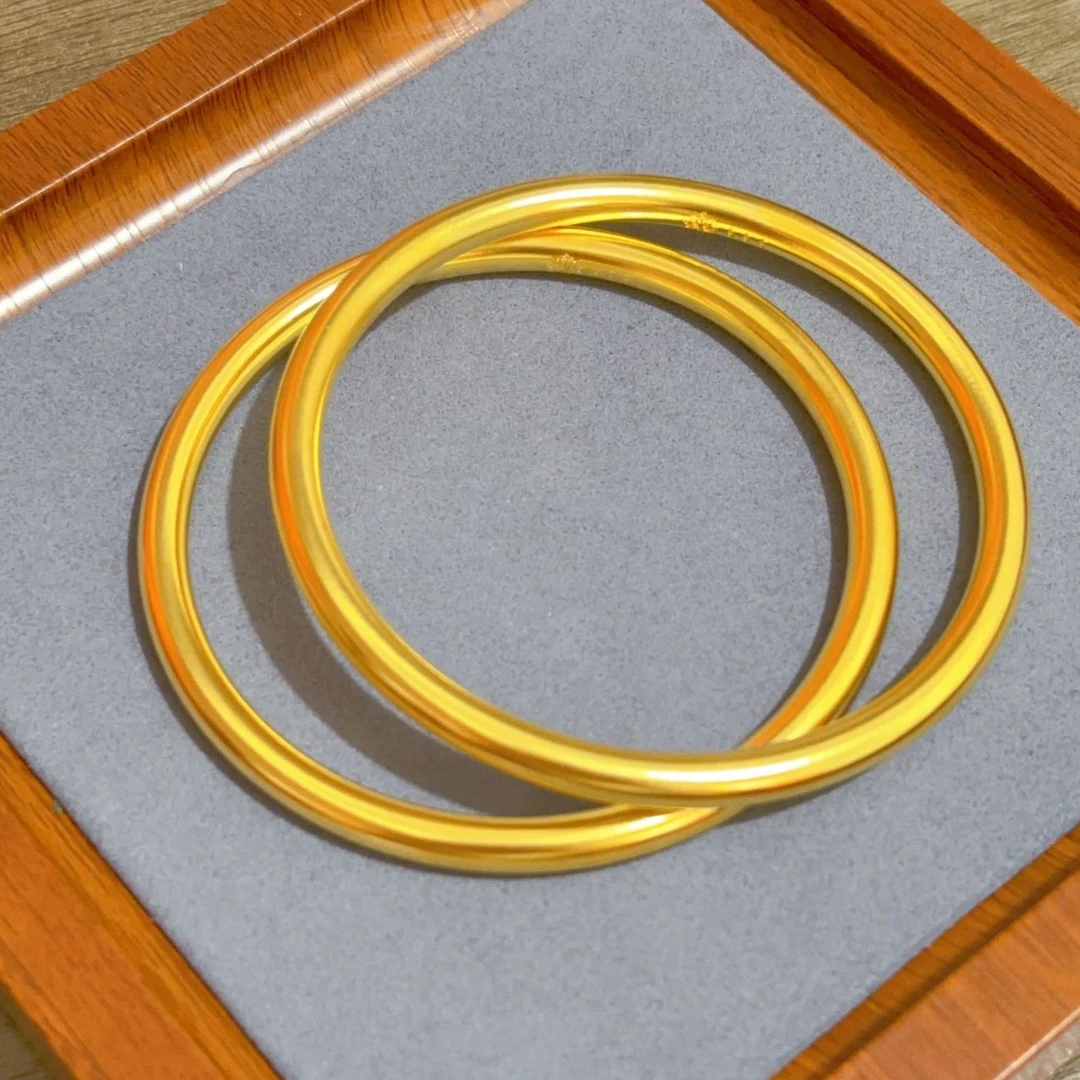 铜合金手镯 铜合金5N古法传承莲花手镯  光面素圈时尚百搭简约