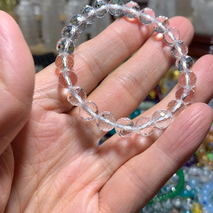 水晶手链未镶嵌8mm刻面手串