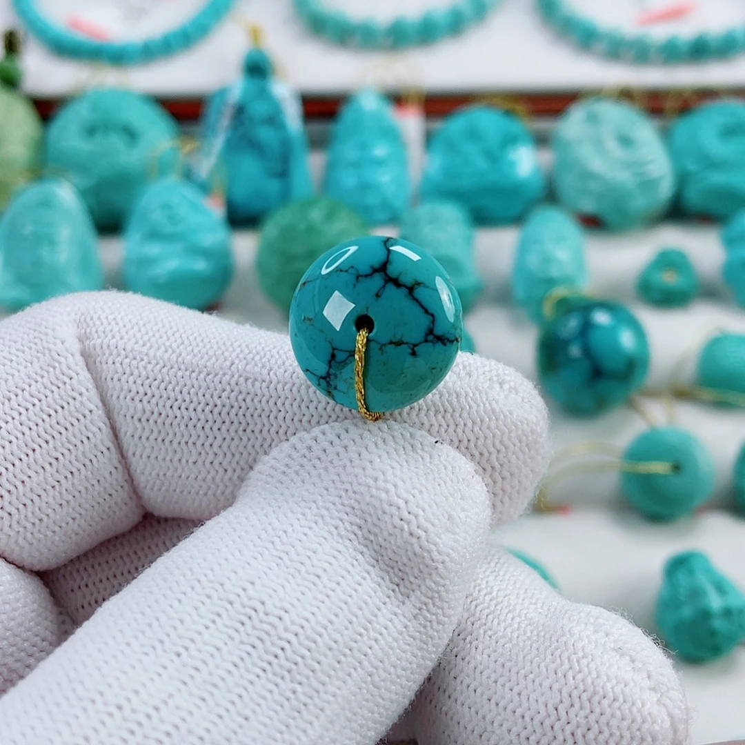 绿松石未镶嵌车挂直径15.7