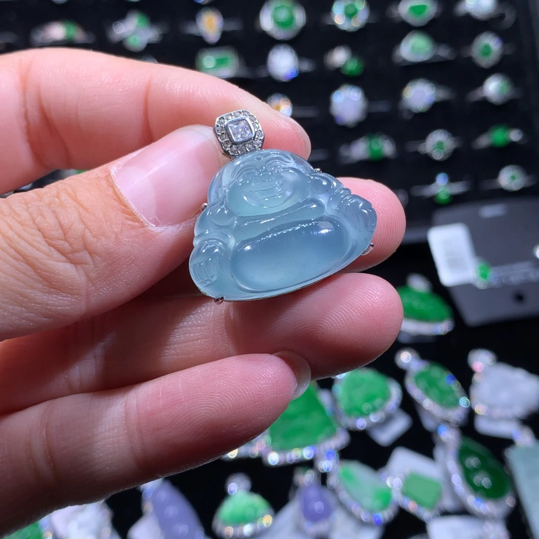 翡翠银S925镶嵌颈饰翡翠