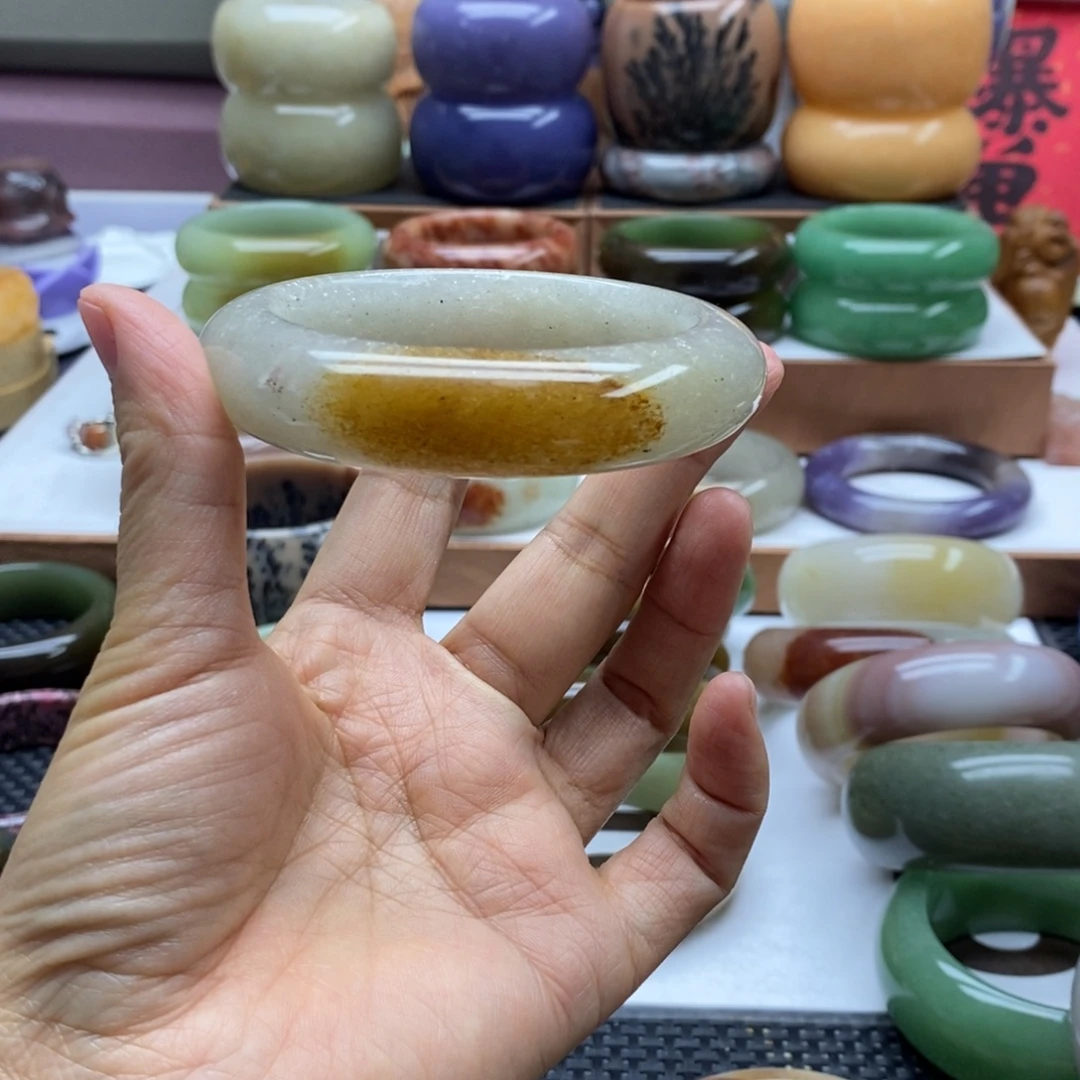 夢***影石英岩玉未镶嵌手镯