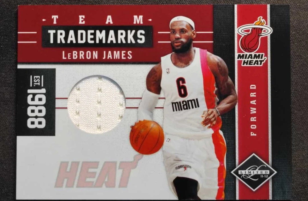 勒布朗詹姆斯 雷米特99编亲穿物料 热火队 稀有热火詹 正版球星卡