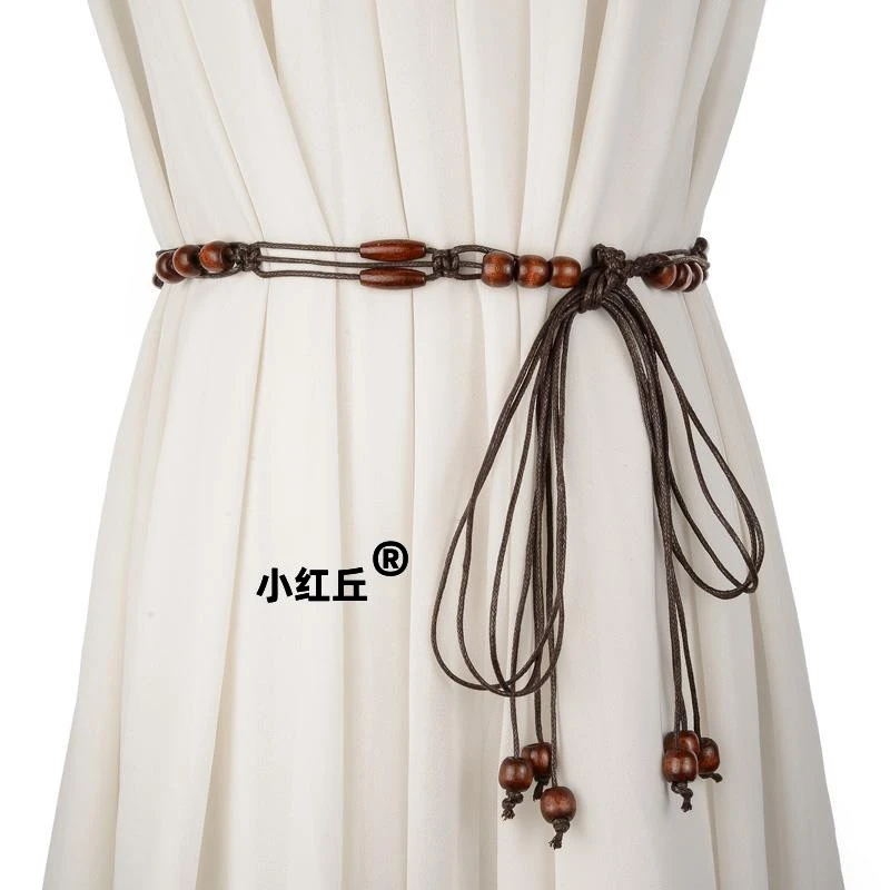 时尚民族风编织腰带 流苏装饰女士细腰带裙子腰绳时尚百搭裙带 女