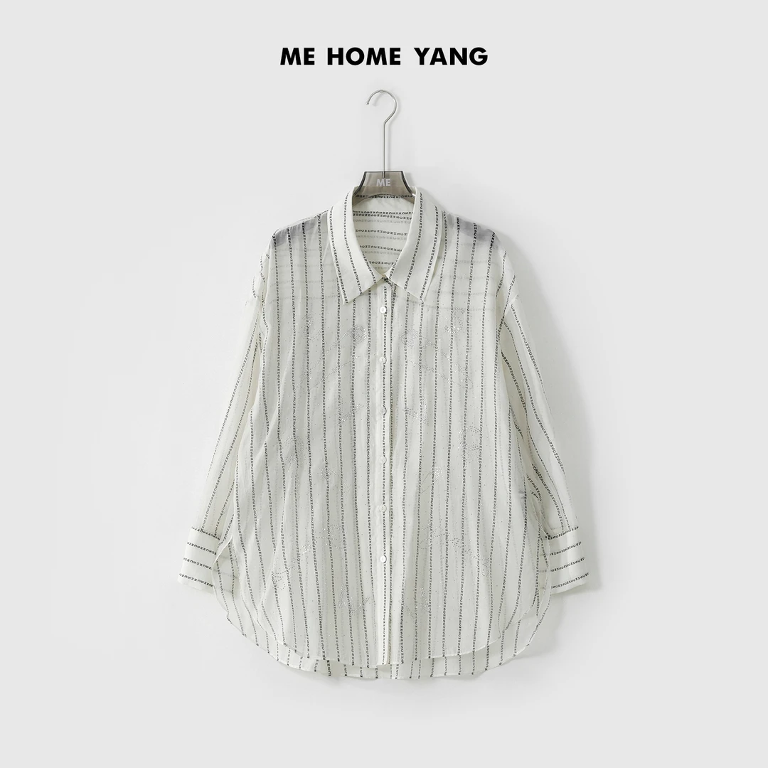 ME【锁针字母条纹衬衫】夏季新款女士显瘦气质衬衫MEQS3470