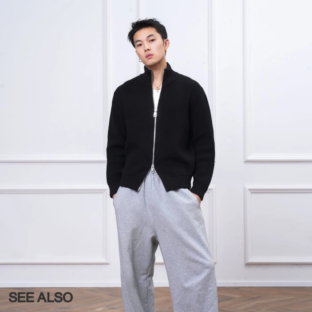 SEE ALSO 慵懒软糯拉链男女同款毛衣外套 LD7032