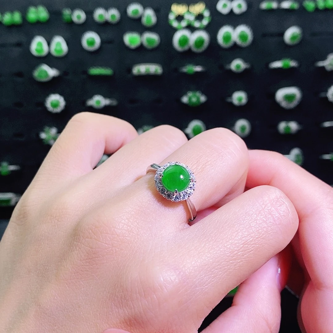 翡翠银S925镶嵌戒指多样性