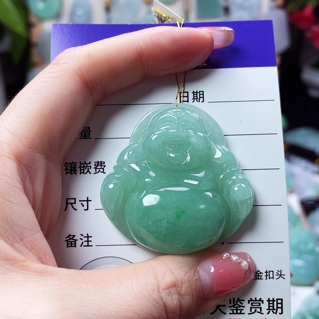 翡翠未镶嵌颈饰佛公37