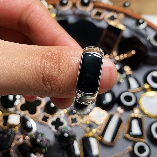 翡翠银S925镶嵌戒指