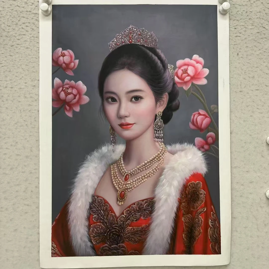 林彦新***中国新娘--毛披-皇冠--60-90厘米-手绘油画-麻布