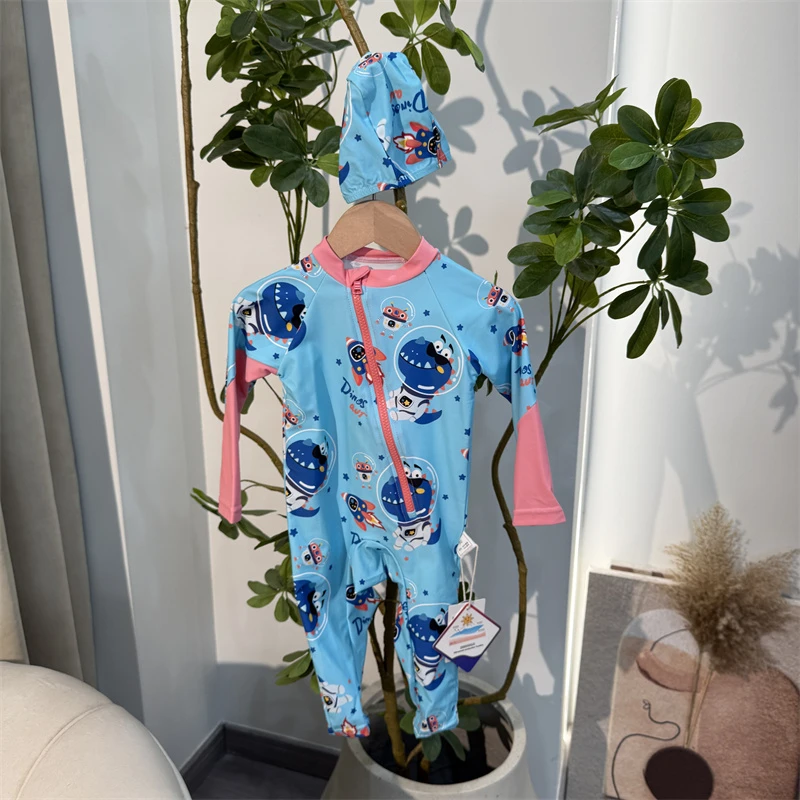 409【靓】儿童夏季时尚休闲长袖带帽连体套装-72101