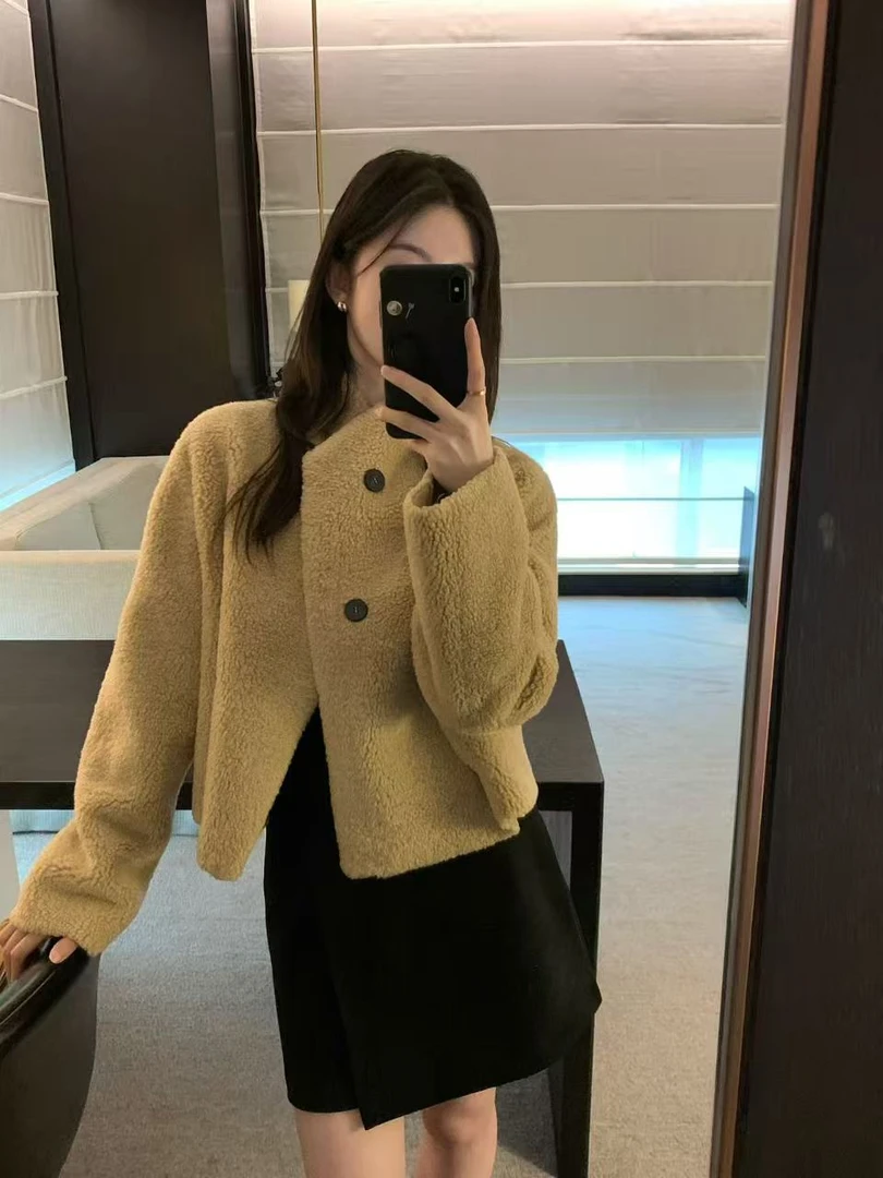 XiTang（1269#福）网红美拉德卡其短夹克冬季气质女