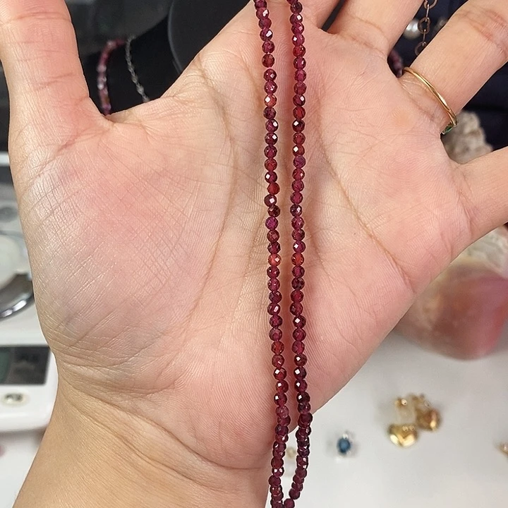 颈饰银S925镶嵌石榴石