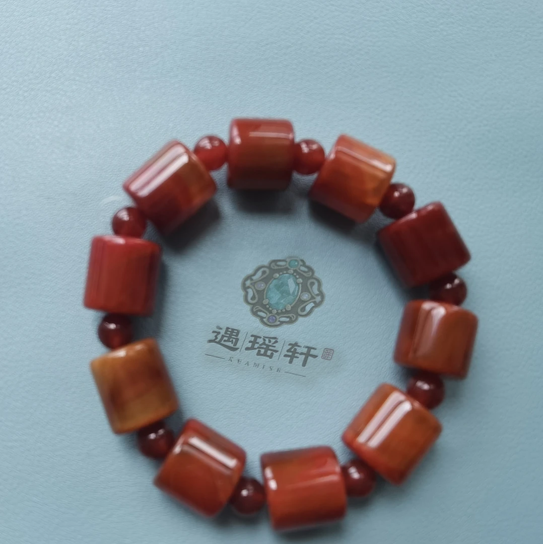 遇瑶轩•玛瑙手串战国红手串•一图一物