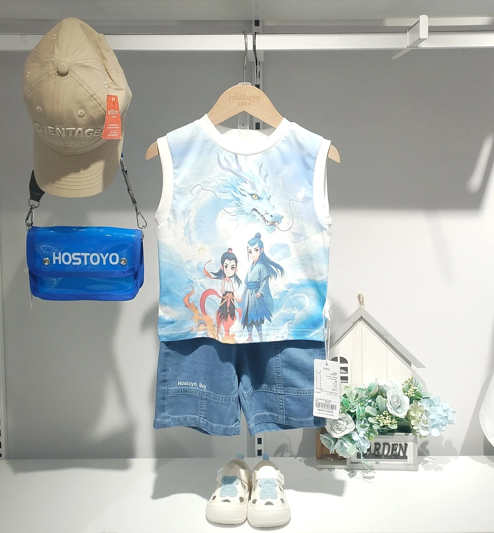 小男童卡通图案背心