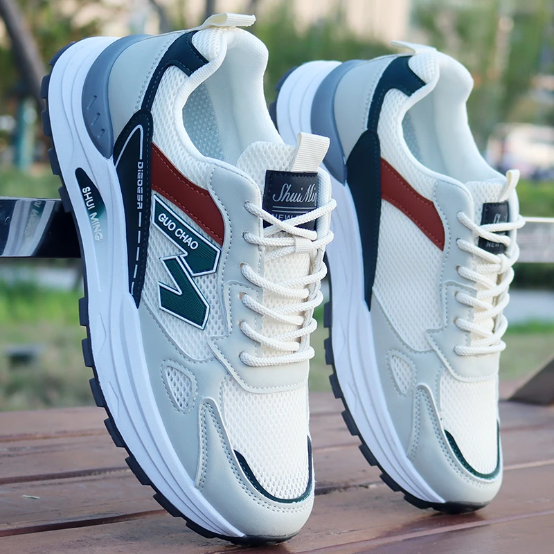 国货品牌男鞋夏季镂空透气洞洞网鞋青年百搭休闲鞋跑步软底运动鞋